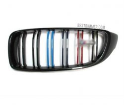Grill BMW Shiny Black Model M Color Include Emblem M4 (Double Slats)