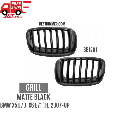 Grill Matte Black BMW X5 E70, X6 E71 Th. 2007-UP