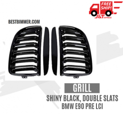 Grill Shiny Black Double Slats BMW E90 Pre LCI Th. 2005-2008