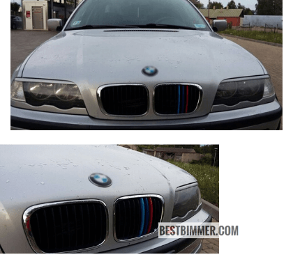 Clip On Grill Bahan ABS BMW E46 Pre Facelift Th. 1998-2001