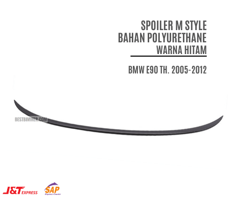 Spoiler M Style Bahan Polyurethane Warna Hitam BMW E90 Th. 2005-2012