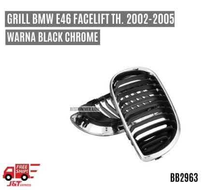Grill BMW E46 Facelift Th. 2002-2005 Warna Black Chrome