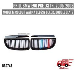 Grill BMW E90 Pre LCI Th. 2005-2008 Model M Colour Warna Glossy Black, Double Slats
